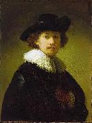 REMBRANDT Harmenszoon van Rijn Self-portrait with hat Sweden oil painting artist
